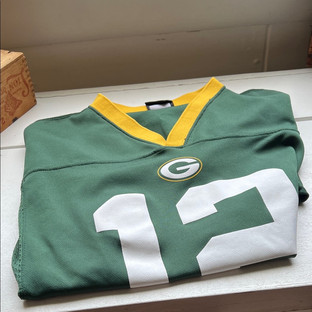 NFL Green Bay Packers #12 Rogers Green and Yellow Kids Jersey size Large - Picture 13 of 14